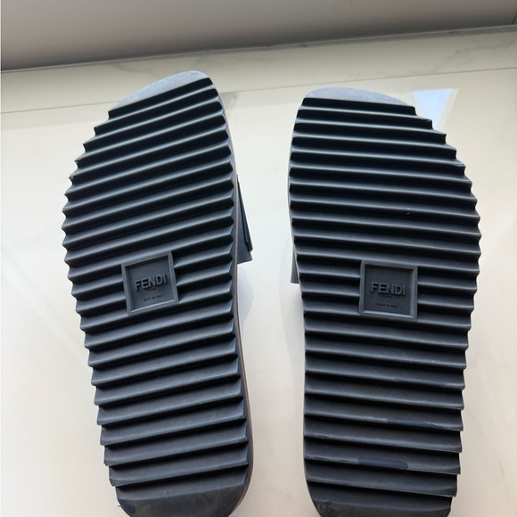 Fendi Navy Blue Slide Sandals - Picture 5 of 7
